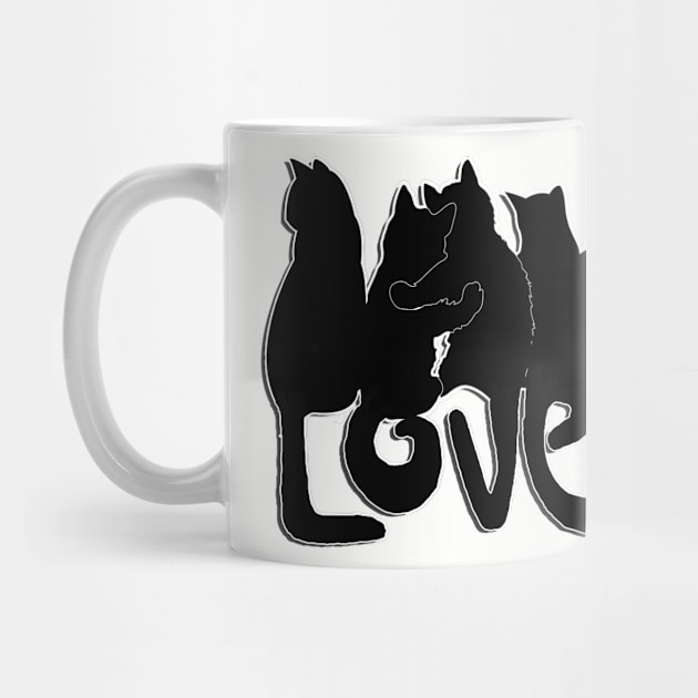 Cat Lover Design, Cute Kitty Graphic Design Love by tamdevo1